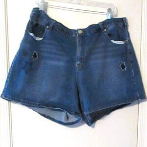 Venizia Women's Star Embroidered Denim Shorts Size 22 Trendy